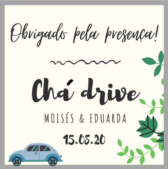 Chá de panela Drive thru - Fiz os convites!! - 2