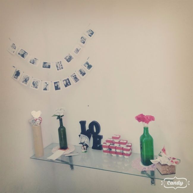 Mesa de doces e lembrancinhas (faltou os brigadeiros e beijinhos)