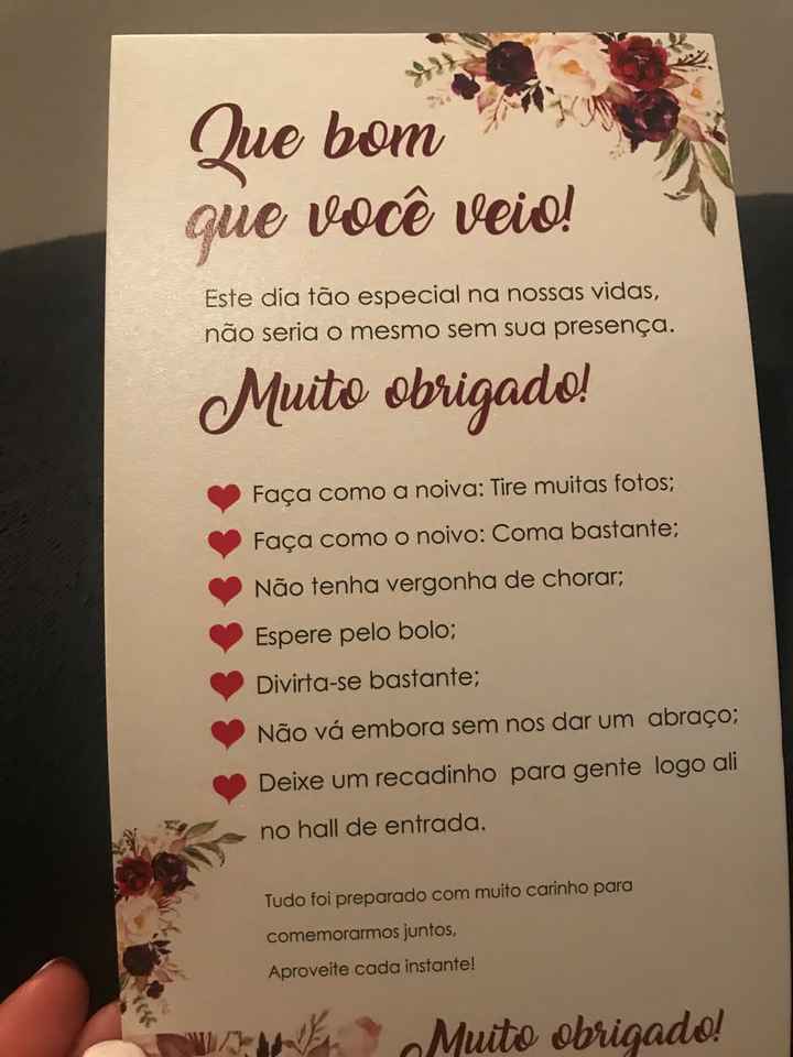 Carta para os convidados - 1