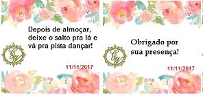 Tag para chinelos e bem-casado