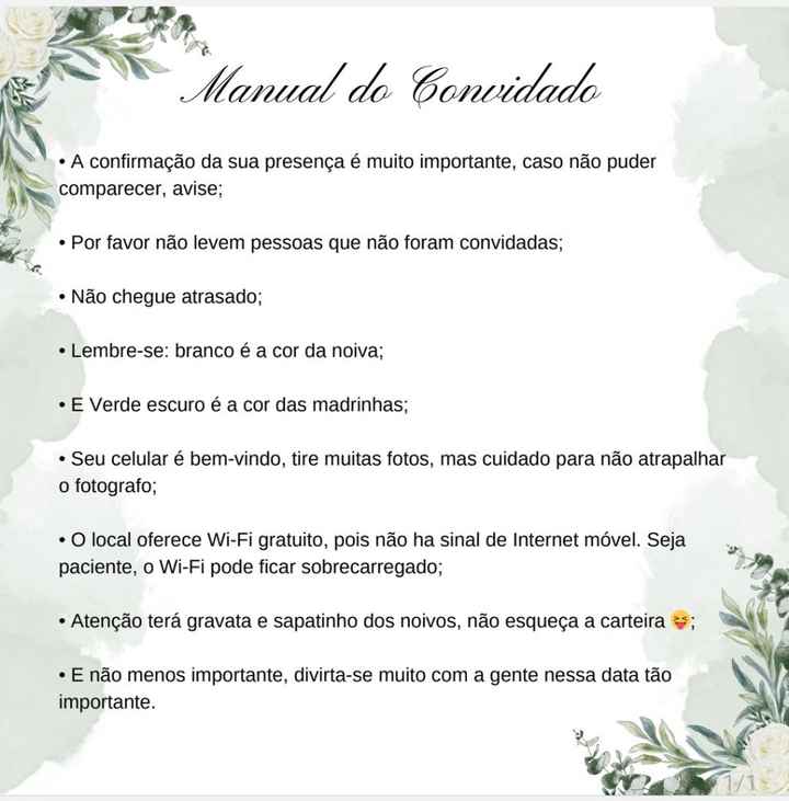 Convidado não convida? - 1