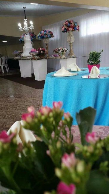 Decoração - Casamento #Azul#Rosa Mesas