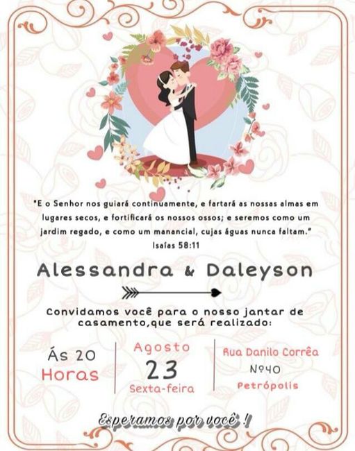 convite jantar de Casamento - 1