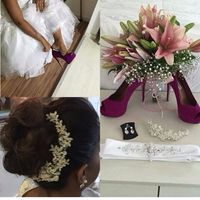 Inspiração para penteado, acessórios e sapatos.