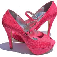Peep toe pink rendado