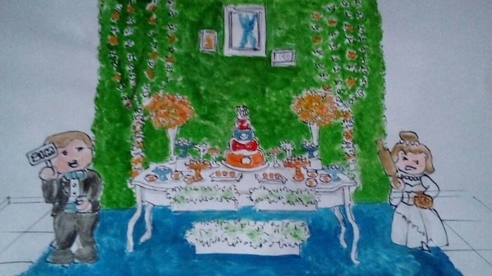 Decorado desenho finalmente a nesa do bolo :) - 1
