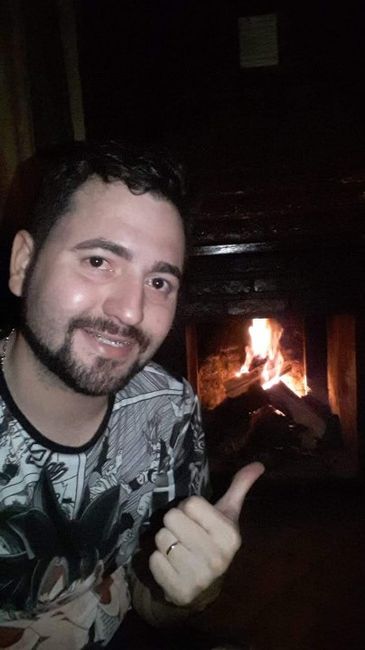 lareira, estava muito frio nesse dia