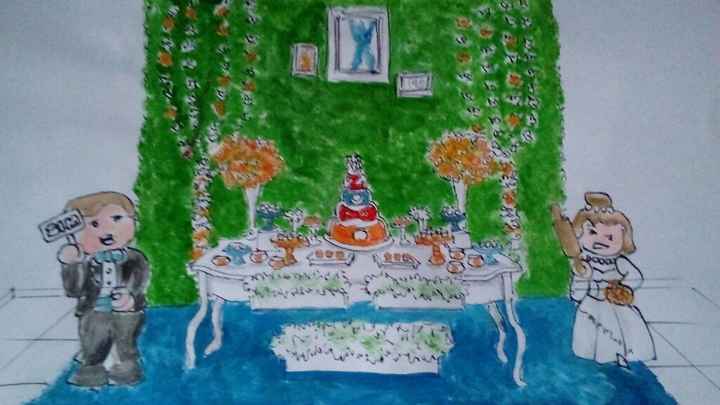 Decorado desenho finalmente a nesa do bolo :) - 1