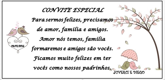 CONVITE PADRINHOS E MADRINHAS