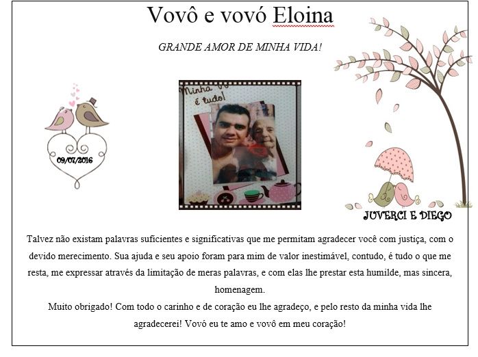 MENSAGEM PARA VÓ