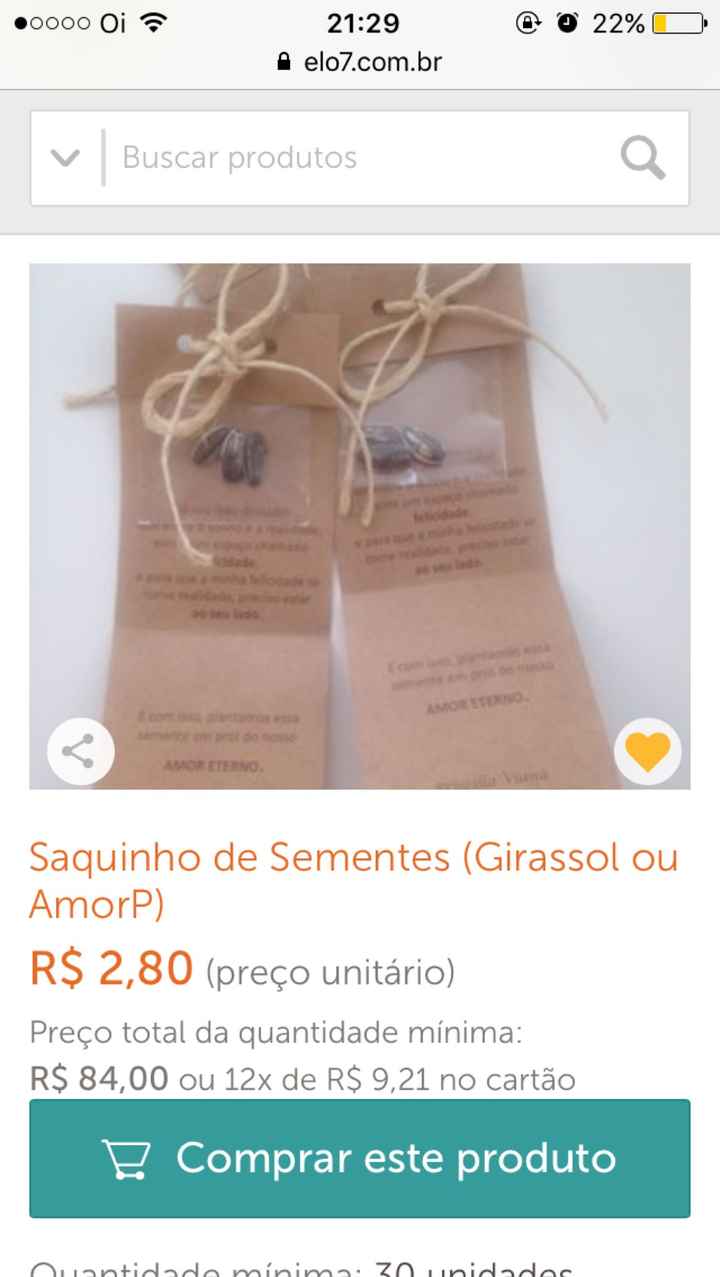  Saquinho de sementes como lembrancinha - 1