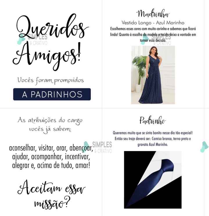 Como fazer para que os padrinhos usem o mesmo tom? - 1