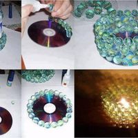 Centro de Mesa (Bola de gude + Cd)