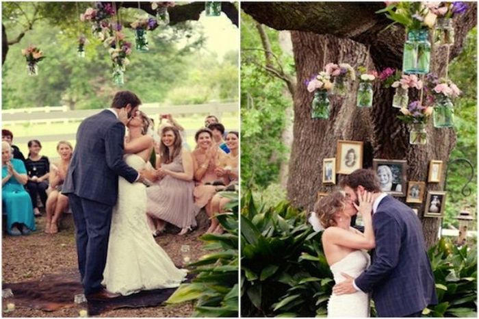 Fotos de parentes no altar de casamento