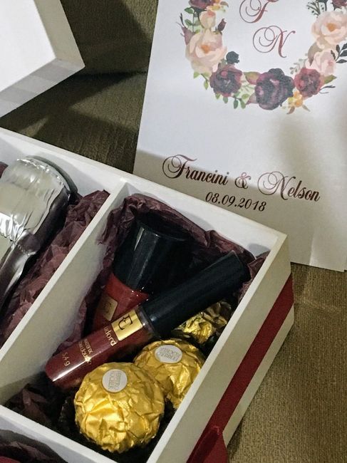 Caixa convite padrinhos marsala