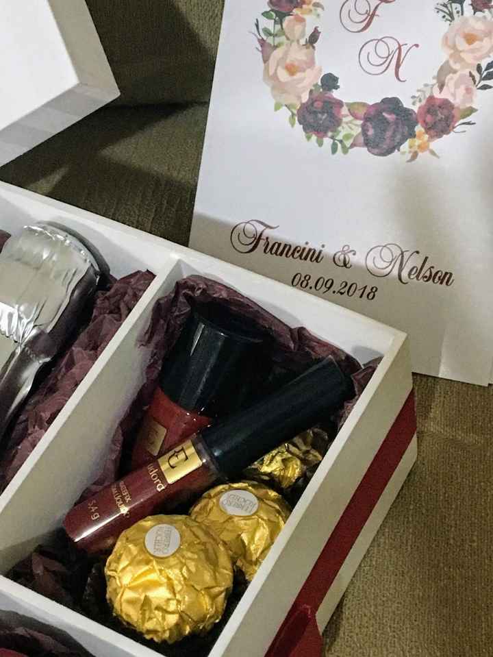 Caixa convite padrinhos marsala