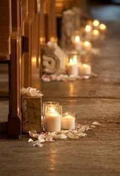 Velas e flores