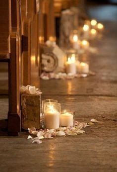 Velas e flores