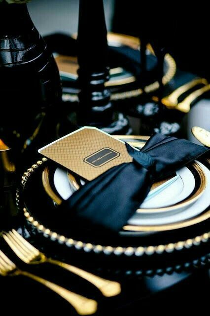 Inspirações : casamento preto, branco e dourado! - 20