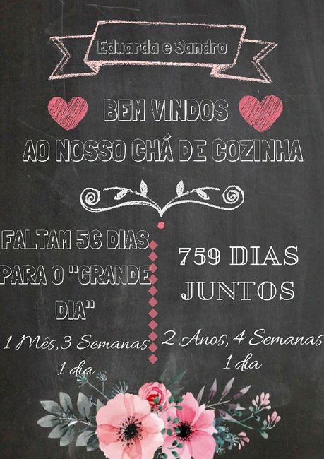 Meu convite de casamento e chalkboard para o chá de panela 1