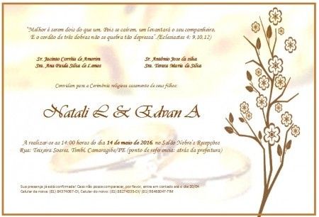CONVITE DE CASAMENTO