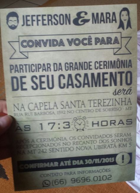 Convite de casamento