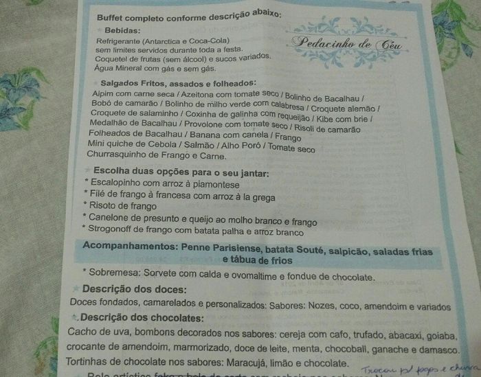 O que será servido? - 1