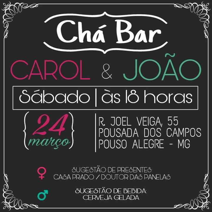 Convite chá bar