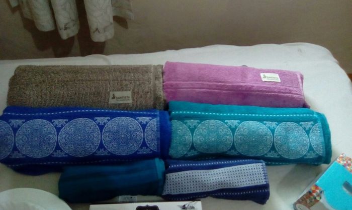 Minhas lindas toalhas, todas escolhidas por minha mamis poderosa!