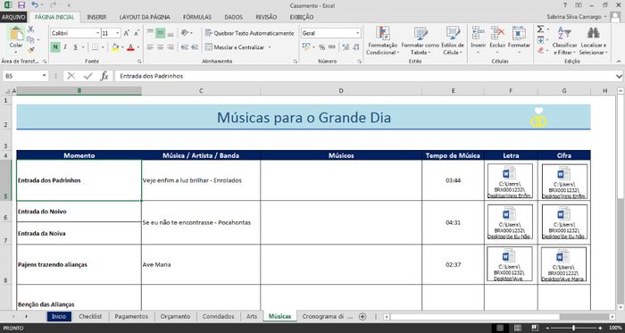 Músicas para o grande dia escolhidas