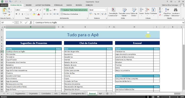Enxoval para o lar