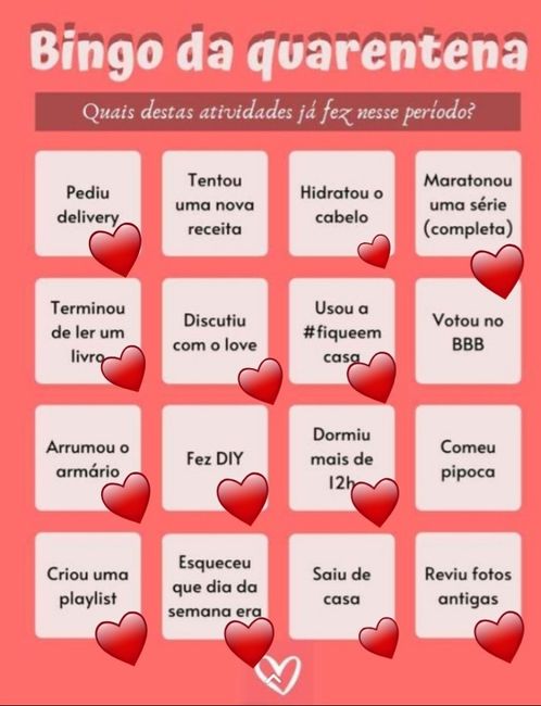 Bingo da quarentena: quem se atreve? #NoivasEmCasa 7
