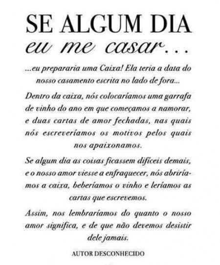 Se algum dia eu casar