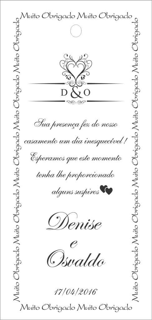 Convites, menus e cartão de agradecimento. - 3