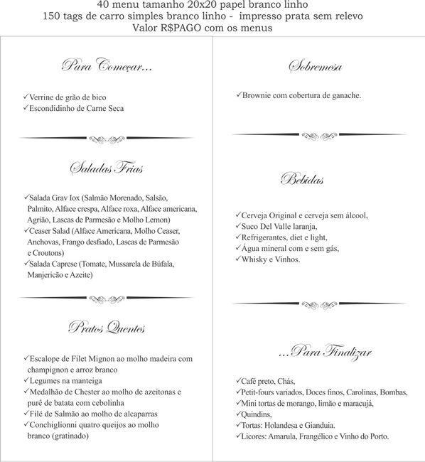 Menu, tag de carro -adorei! - 2