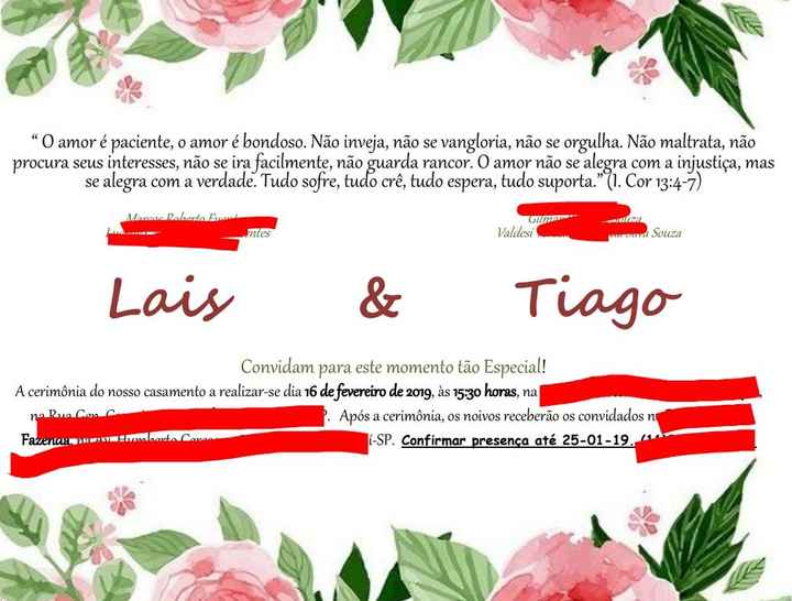Meu convite ❤️ Preciso de dicas 🤔🙆🏽👰🏽 - 1