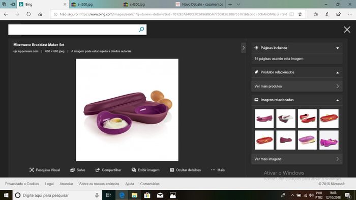 Esse aí é o de preparar ovos e omeletes, a partir daqui começa a ser os azuis com amarelo.