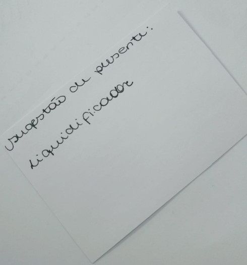 Onde escrevi a sugestão de presente.