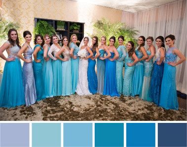 Qual melhor tom de azul para madrinhas? 3