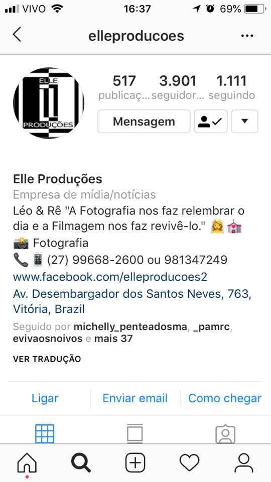 Insta da fotógrafa