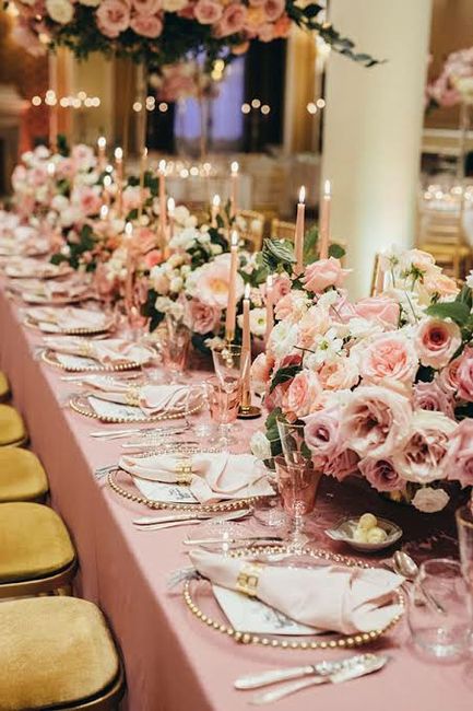 Mesa para os convidados tons de rosas - 5