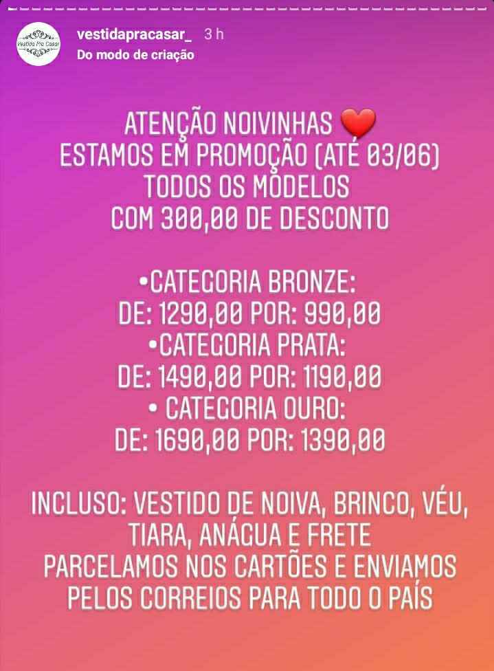 Promoçao de vestido de noivas - 1
