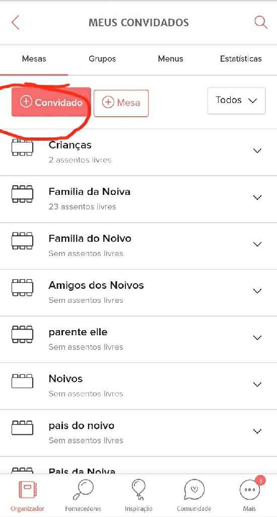 Organização Convidados - 1