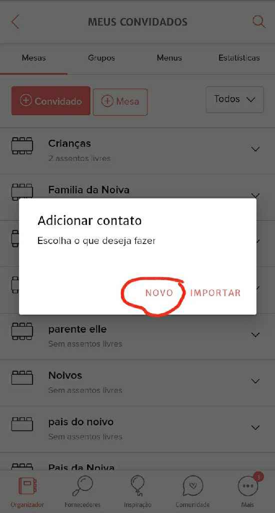 Organização Convidados - 2