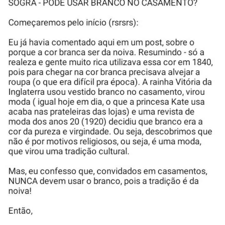 So a noiva pode usar bnraco ? - 1