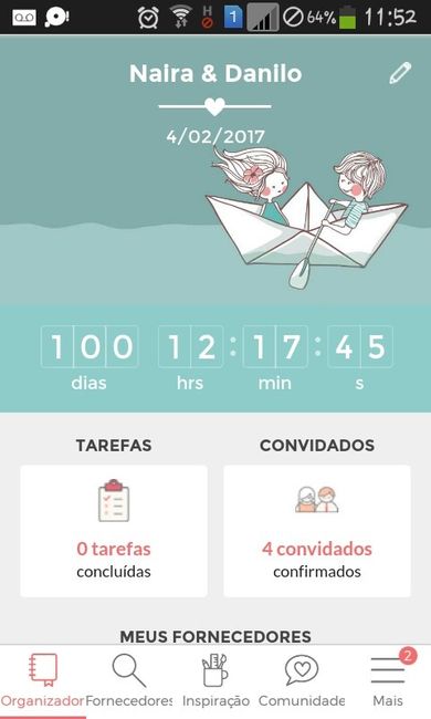 Passou o furacão, adiantei a data vem dois digitos, faltava 100 diaas - 1