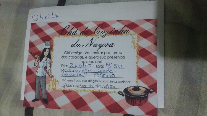 Convite do chá de panela - 1