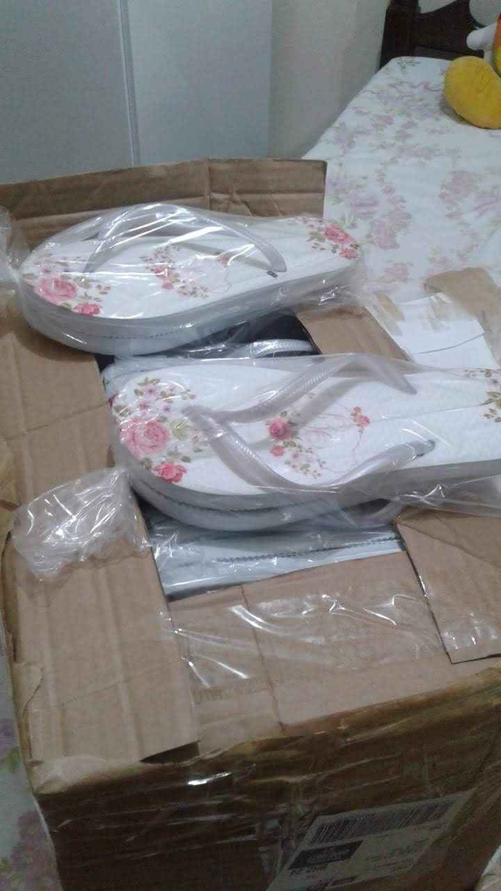 Meus chinelos vieram bem embalados