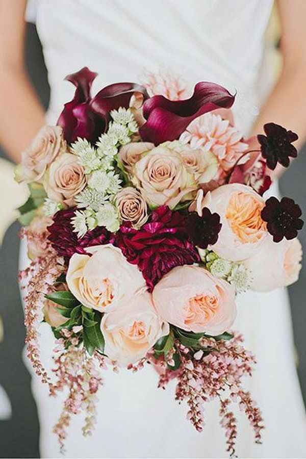Inspiração para buquê (Marsala + Rosa chá)
