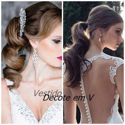 Decote em V + Rabo de cavalo